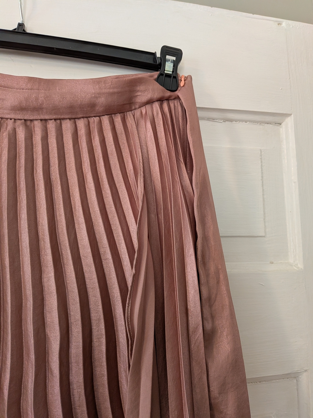 Anthropologie Maeve Dusty Rose Asymmetrical Pleated Midi Skirt - Picture 7 of 16